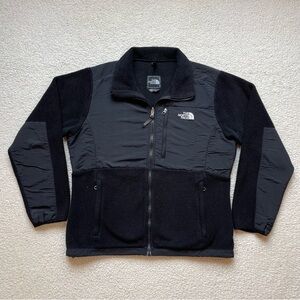 Vintage 90s The North Face Denali Black Zip Up Fleece/Nylon Jacket Womens Large